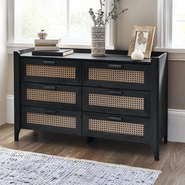 Julian Bowen Sydney 6 Drawer Black Ash Wide Chest of Drawers - Wilko - image 1