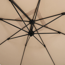 Living and Home Khaki Square Rotating Crank Cantilever Parasol 3m - Green - Wilko - thumbnail 3