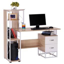Portland Computer Writing Office Desk Brown - Size: 133 x 55 x 123cm - Wilko - thumbnail 4