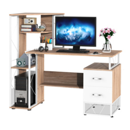 Portland Computer Writing Office Desk Brown - Size: 133 x 55 x 123cm - Wilko - thumbnail 5