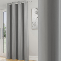 Enhanced Living Supersoft Grey Blackout Eyelet Thermal Single Door Curtain 168 x 214cm - Wilko - thumbnail 5