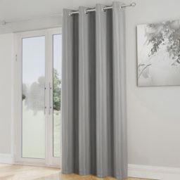 Enhanced Living Supersoft Grey Blackout Eyelet Thermal Single Door Curtain 168 x 214cm - Wilko - thumbnail 1