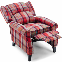 Furniture Online Eaton Red Wing Back Checkered Recliner Chair - Size: 102 x 79.5 x 88cm - Wilko - thumbnail 5