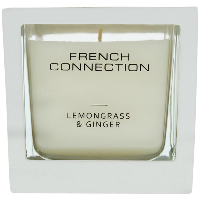 French Connection Wooden Collection Lemongrass and Ginger Scented Candle - Size: 9.1 x 9.8 x 9.5cm - n/a - Wilko - image 1