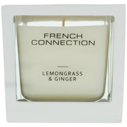 French Connection Wooden Collection Lemongrass and Ginger Scented Candle - Size: 9.1 x 9.8 x 9.5cm - n/a - Wilko - thumbnail 1