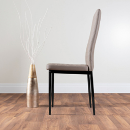 Furniturebox Lucia Valera 6 Seater Dining Set Black Gloss and Cappuccino - Brown - Wilko - thumbnail 5