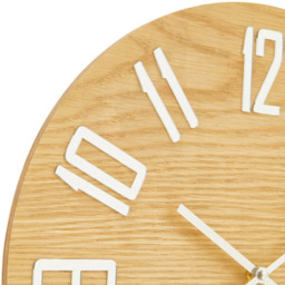 Premier Housewares Vitus Natural Finish Round Wall Clock 40cm - Size: 40 x 5 x 40cm - Brown - Wilko - thumbnail 4