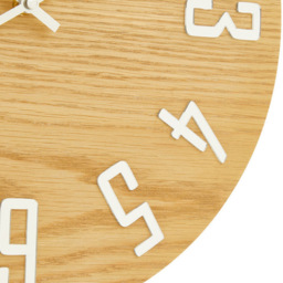 Premier Housewares Vitus Natural Finish Round Wall Clock 40cm - Size: 40 x 5 x 40cm - Brown - Wilko - thumbnail 5