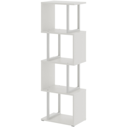 Living and Home 5 Shelf White S-Shaped Geometric Bookcase with LED Light - Wilko - thumbnail 3