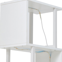 Living and Home 5 Shelf White S-Shaped Geometric Bookcase with LED Light - Wilko - thumbnail 4