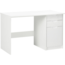 Portland Computer Desk with Drawers White High Gloss - Size: 120 x 60 x 76cm - Wilko - thumbnail 3