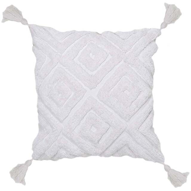Divante White Tangier Tufted Cushion 45 x 45cm - Wilko - image 1