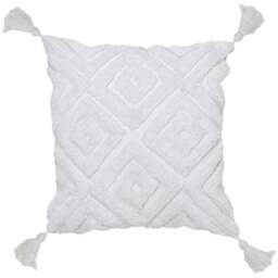 Divante White Tangier Tufted Cushion 45 x 45cm - Wilko - thumbnail 1