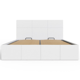 GFW Double White Faux Leather Side Lift Ottoman Bed with Bonnell Mattress - Wilko - thumbnail 5
