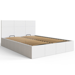 GFW Double White Faux Leather Side Lift Ottoman Bed with Bonnell Mattress - Wilko - thumbnail 6
