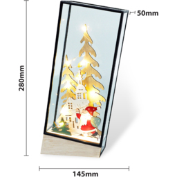 Xmas Haus Hurricane Glass Led Festive Scene - Size: 280 x 145 x 50cm - Black - Wilko - thumbnail 4