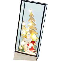 Xmas Haus Hurricane Glass Led Festive Scene - Size: 280 x 145 x 50cm - Black - Wilko