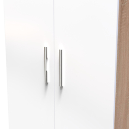 Crowndale Contrast 2 Door White and Bardolino Oak Tall Wardrobe Ready Assembled - Wilko - thumbnail 7