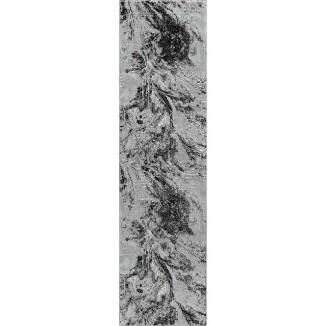 Desire Rugs Serenity Black Abstract Water Grunge Texture Rug 60 x 220cm - Wilko - image 1
