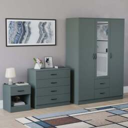 Vida Designs Riano Green 3 Piece Bedroom Furniture Set - Jasper Green - Wilko