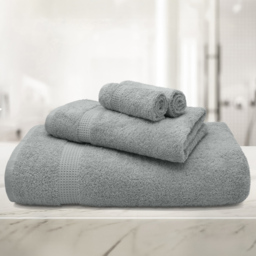 Mayfair Egyptian Cotton Platinum Hand Towel Set of 2 - Grey - Wilko - thumbnail 3