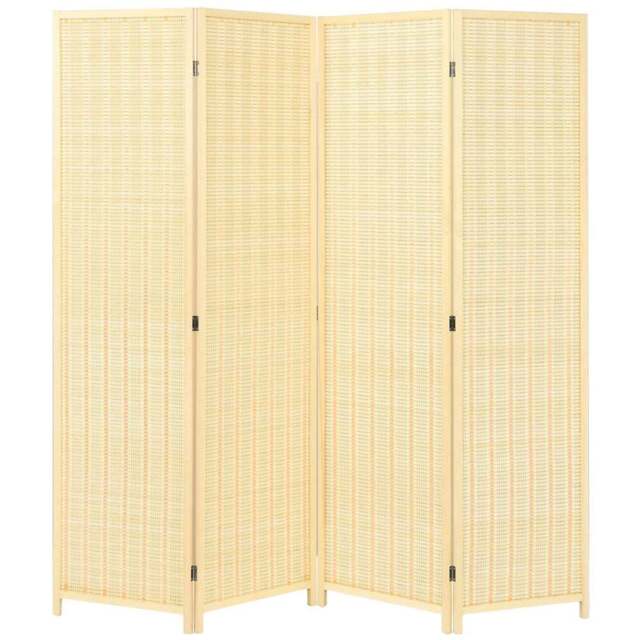 Costway 4 Panel Natural Portable Room Divider Screen - Cream - Wilko - image 1