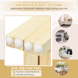 Costway 4 Panel Natural Portable Room Divider Screen - Cream - Wilko - thumbnail 5