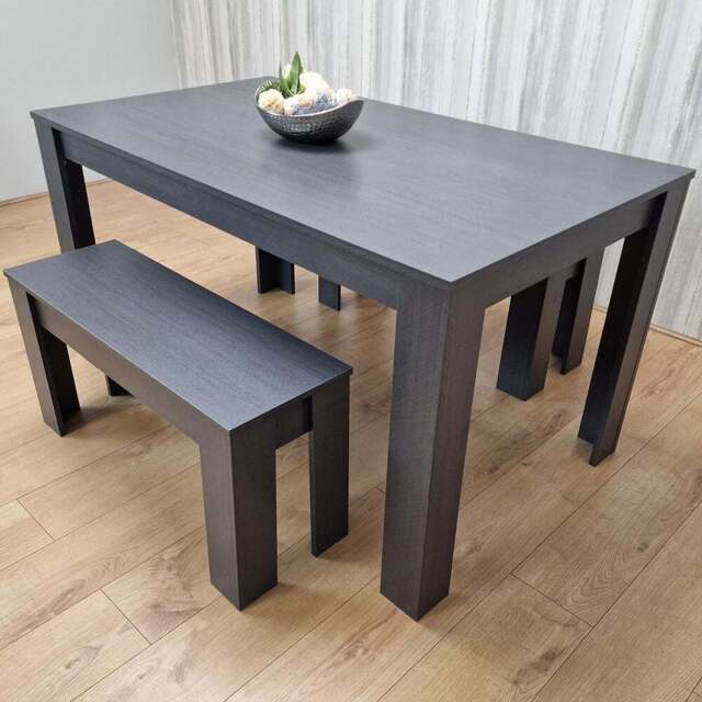 Kosy Koala 4 Seater Dining Bench Set Black and Dark Grey - Portland - Wilko - image 1