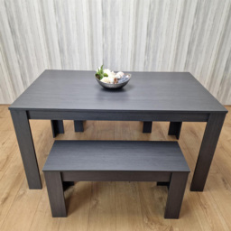 Kosy Koala 4 Seater Dining Bench Set Black and Dark Grey - Portland - Wilko - thumbnail 4