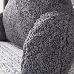 Downland Huggleland Charcoal Fleece Cuddle Cushion - Size: 59 x 45 x 39cm - Grey - Wilko - thumbnail 5