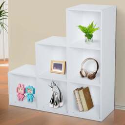 Portland 6 Cube White Bookcase - Size: 6 Shelf - Wilko - thumbnail 1