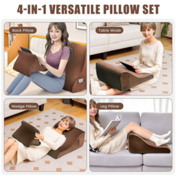 Costway 2 Piece Brown Wedge Pillow Set - Size: Single - Wilko - thumbnail 6