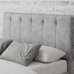 Aspire Furniture Hepburn Single Silver Soft Touch Linen Headboard - Aspire Beds - Wilko