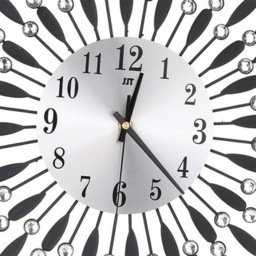 Living and Home Black 3D Silent Drop-Shape Metal Wall Clock with Crystal - Size: 5 x 37.5 x 37.50cm - Wilko - thumbnail 4