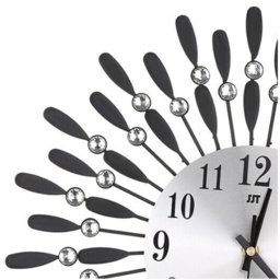 Living and Home Black 3D Silent Drop-Shape Metal Wall Clock with Crystal - Size: 5 x 37.5 x 37.50cm - Wilko - thumbnail 5
