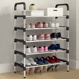 Living and Home 5-Tier Black Metal Shoe Rack - Size: 30 x 60 x 95cm - Wilko - thumbnail 6