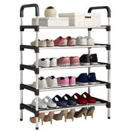 Living and Home 5-Tier Black Metal Shoe Rack - Size: 30 x 60 x 95cm - Wilko - thumbnail 5