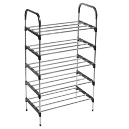 Living and Home 5-Tier Black Metal Shoe Rack - Size: 30 x 60 x 95cm - Wilko - thumbnail 4
