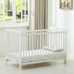 Brooklyn Single Drawer White Height Adjustable Wooden Baby Cot Crib - Size: 85 x 125 x 66cm - MCC - Wilko - thumbnail 6