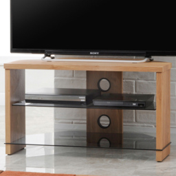 TTAP Montreal 2 Shelf Oak TV Stand 800mm - Size: 45 x 80 x 40cm - Brown - Wilko