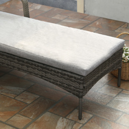 Ventura Deluxe Rattan Sun Lounger with Adjustable Recline - Size: 102 x 170 x 73.5cm - Grey - Wilko - thumbnail 7