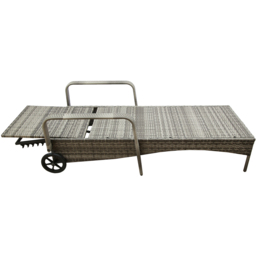 Ventura Deluxe Rattan Sun Lounger with Adjustable Recline - Size: 102 x 170 x 73.5cm - Grey - Wilko - thumbnail 5