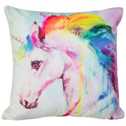 Velosso Rainbow Hair Unicorn Filled Cushion 43 x 43cm 2 Pack - Multi - Wilko - thumbnail 1