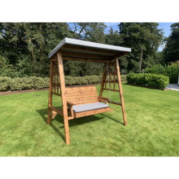 Charles Taylor Dorset 2 Seater Swing with Grey Cushions and Roof Cover - Wilko - thumbnail 3