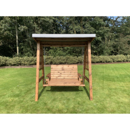 Charles Taylor Dorset 2 Seater Swing with Grey Cushions and Roof Cover - Wilko - thumbnail 4