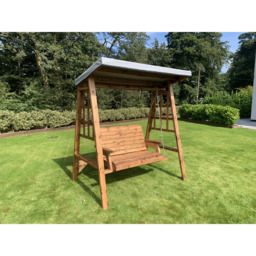 Charles Taylor Dorset 2 Seater Swing with Grey Cushions and Roof Cover - Wilko - thumbnail 5