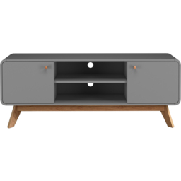 Loft24 Cassie 2 Door 2 Shelf Grey TV Stand - Size: 53 x 140 x 39cm - Wilko - thumbnail 5