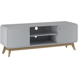Loft24 Cassie 2 Door 2 Shelf Grey TV Stand - Size: 53 x 140 x 39cm - Wilko - thumbnail 3