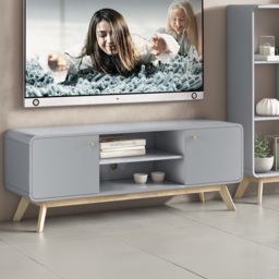 Loft24 Cassie 2 Door 2 Shelf Grey TV Stand - Size: 53 x 140 x 39cm - Wilko - thumbnail 6