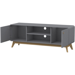 Loft24 Cassie 2 Door 2 Shelf Grey TV Stand - Size: 53 x 140 x 39cm - Wilko - thumbnail 4